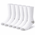 thumbnail image 1 of NevEND 6 Pairs Cotton Crew Socks Athletic Lightweight Breathable for Men and Women Size M White, 1 of 6