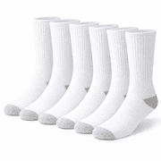 6 Pairs Cotton Crew Socks Athletic Lightweight Breathable for Men and Women Size M White