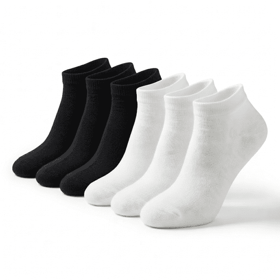 NevEND 6 Pairs Cotton Thin Ankle Low-cut Socks Athletic Lightweight for Women Size M Mixed Color