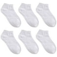 thumbnail image 1 of NevEND 6 Pairs Cotton Thin Ankle Low-cut Socks Athletic Lightweight for Women Size M White, 1 of 8