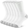 thumbnail image 1 of NevEND 6 Pairs Men's Women's Athletic Cotton Casual Crew Solid Sport Socks White Size 9-11, 1 of 7