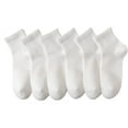 thumbnail image 1 of NevEND 6 Pairs Women's Men's Ankle Cotton Mini Crew Socks Athletic Running Sports with Thick Cushioned Size L White, 1 of 9