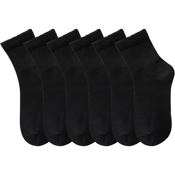 NevEND 6 Pairs Women's Men's Ankle Cotton Mini Crew Socks Athletic Running Sports with Thick Cushioned Size M Black
