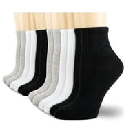 NEVEND 6 Pairs Women's Men's Ankle Cotton Mini Crew Socks Athletic Running Sports with Thick Cushioned Size M Mixed Color