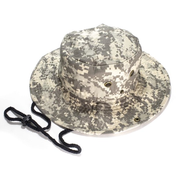 NevEND Sun Hat Foldable Boonie Hat,Wide Brim Bucket Hat for Fishing Hiking Camping L-XL Digital Grey