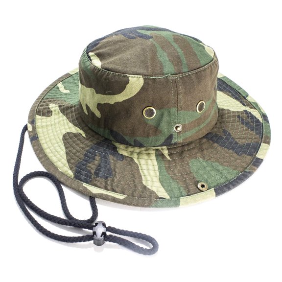 NevEND Sun Hat Foldable Boonie Hat,Wide Brim Bucket Hat for Fishing Hiking Camping  L-XL Camo  Woodland