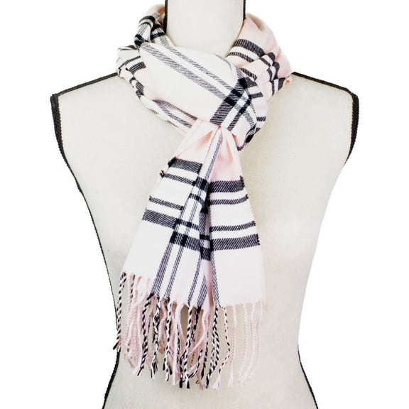 NevEND Super Soft Luxurious Unisex Scarf For Men and Women Winter Warm Plaid Fashion Scarves Pink