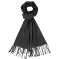 thumbnail image 1 of NevEND Winter Scarf for Men and Women Luxurious Classic Unisex Plain Plaid Wrap Black, 1 of 5