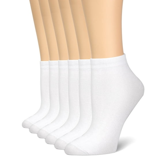 NevEND Women's 6 Pairs Performance Cushioned Cotton Running Sports Thin Light Weight Ankle Breathable Socks and Comfort Low Cut Quarter Athletic Sock Size 9-11