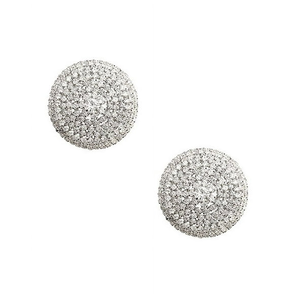 Burlesque Big O Crystal Jewel Reusable Silicone Pasties - Silver O/S