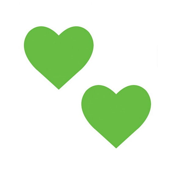 Neva Nude Temperature Reactive Heart Pasties - Neon Green