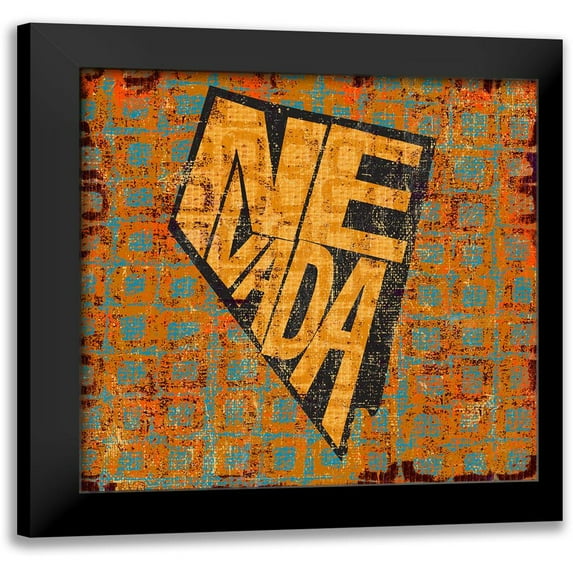 Nevada 12x12 Black Modern Framed Museum Art Print Titled - Art Licensing Studio