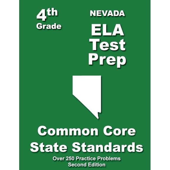 Nevada 4th Grade ELA Test Prep: Common Core Learning Standards, (Paperback)
