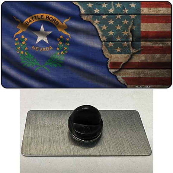 Nevada/American Flag Novelty Metal Hat Pin 1.5" x 0.75" Hat Pin (PIN)