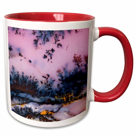 3drose, Nevada. Amethyst Sage Agate, Natural Pattern - Us29 Bja0051 - Jaynes Gallery, 11oz Two-tone Red Mug