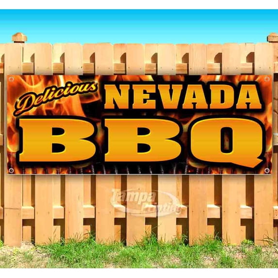 Nevada BBQ 13 oz Vinyl Banner With Metal Grommets