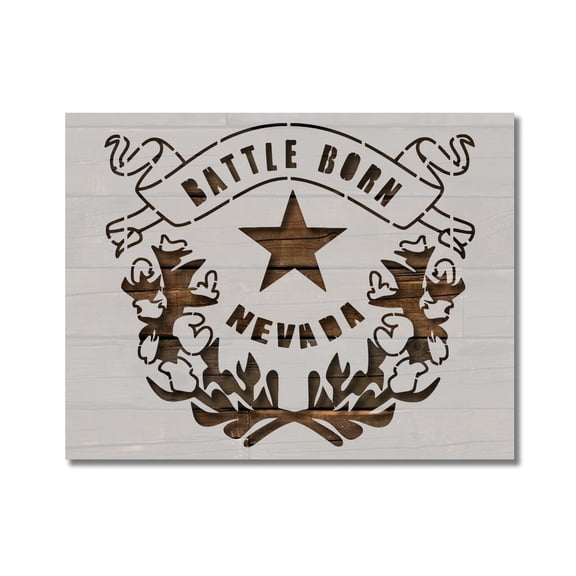 Nevada Battle Born State Flag Stencil Template Reusable 8.5 x 11 for Painting on Walls, Wood, Etc. By Stencilville