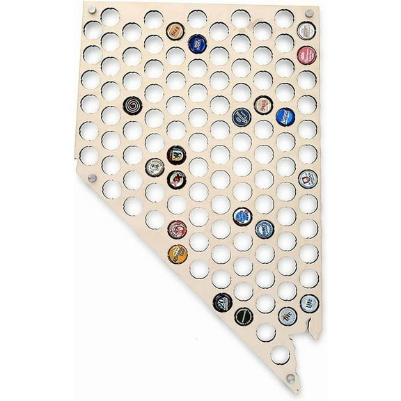 Torched Nevada Beer Cap Map Wall Mount Display Decor Art 18" x 17"