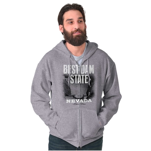 Nevada Best Dam State Hoover NV Unisex Fleece Graphic Zip Up Hoodie Brisco Brands 4X