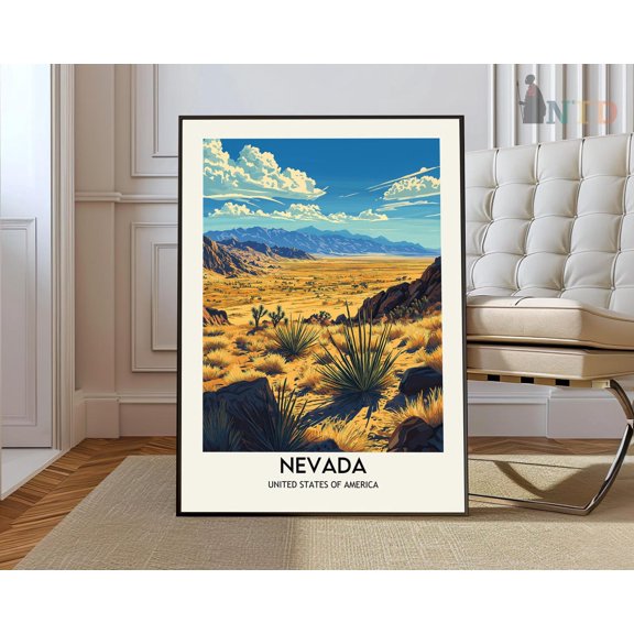 Nevada Desert Landscape Poster, Unframed Paper Poster 8x10in