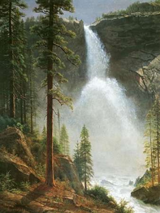 Nevada Falls Canvas Art - Albert Bierstadt (18 x 24)