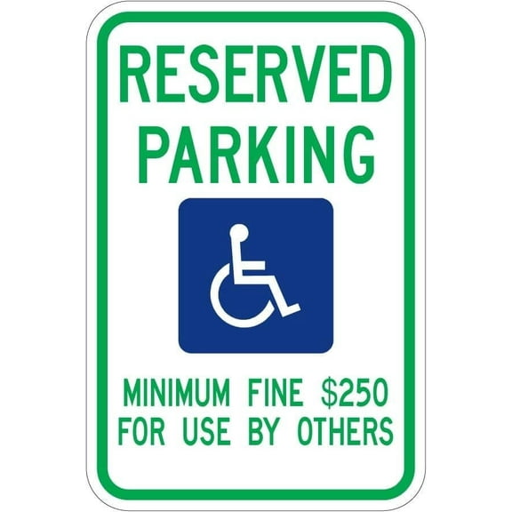 Nevada Handicap Parking Sign Parking Signs Metal - Caution Safety Warning Security Signs Indoor & Outdoor (Aluminum) Size: 8 x 12 inch