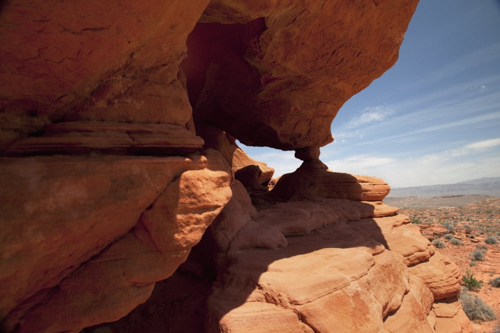 Nevada Las Vegas Red rock formation in the desert Canvas Art - Jenna Szerlag Design Pics (38 x 24)