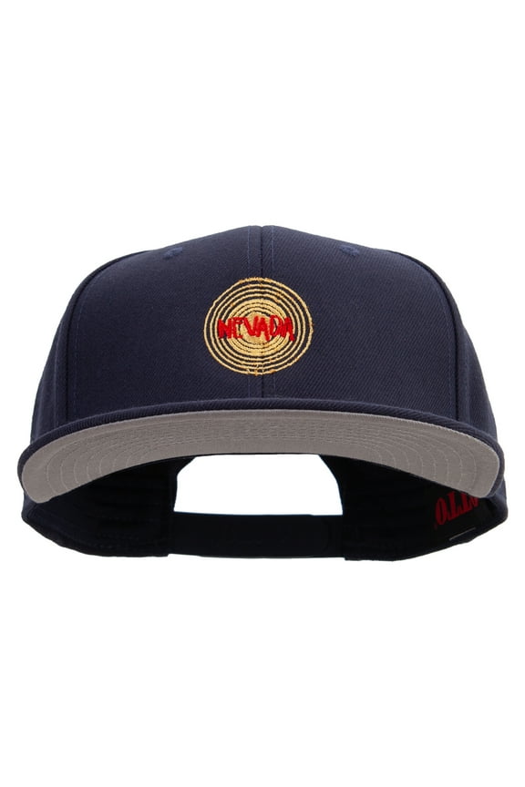 Nevada Lettering Design Embroidered Wool Blend Prostyle 2 Tone Snapback - Black OSFM