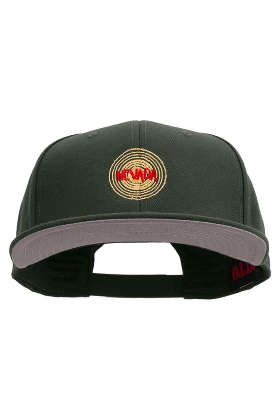 Nevada Lettering Design Embroidered Wool Blend Prostyle 2 Tone Snapback - Charcoal OSFM
