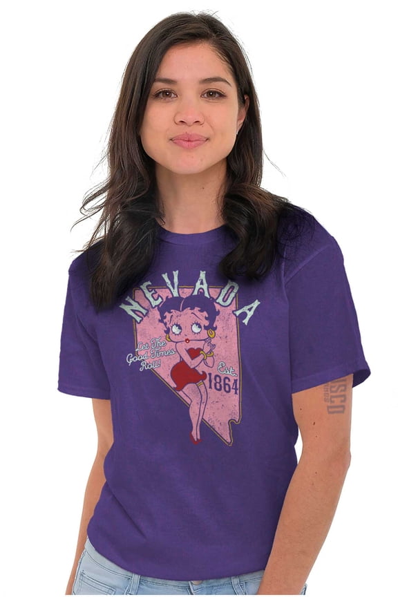 Nevada NV State Pride Betty Boop Women Plus Size Graphic Tee Tees Brisco Brands 2X