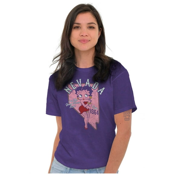 Nevada NV State Pride Betty Boop Women's Graphic T Shirt Tees Brisco Brands S