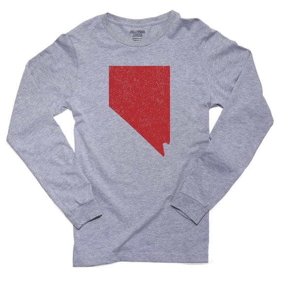 Nevada Red Republican - Election Silhouette Men's Long Sleeve Grey T-Shirt