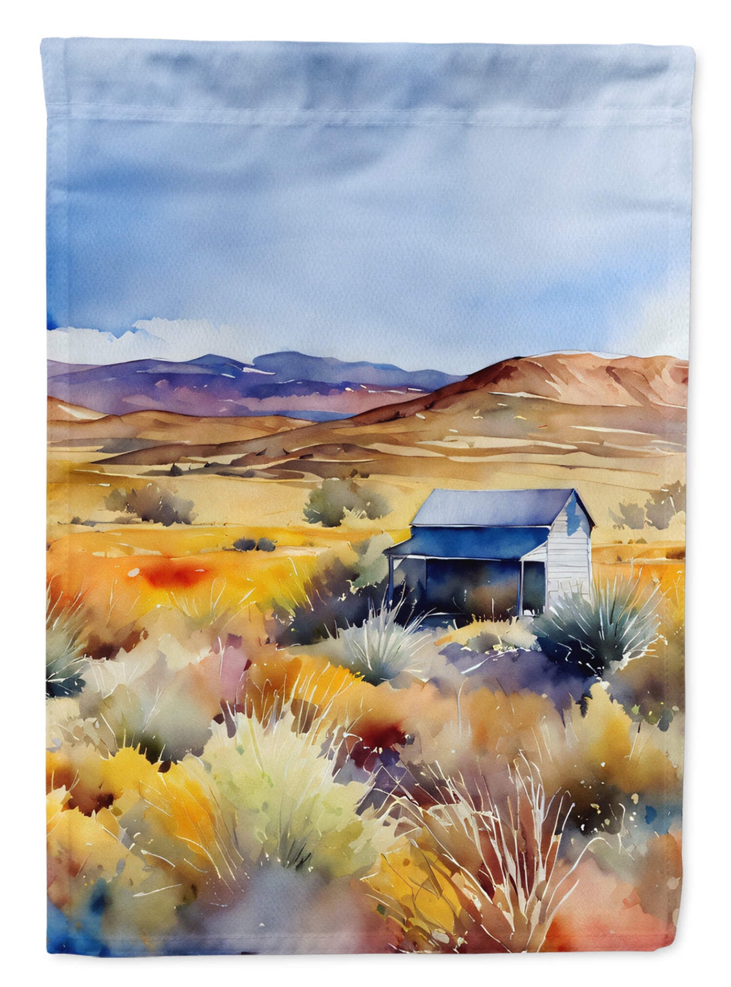 Nevada Sagebrush in Watercolor House Flag 28 in x 40 in