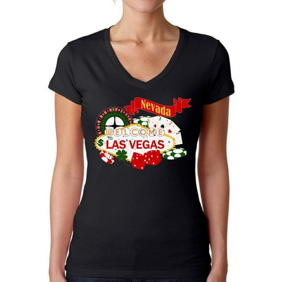 Nevada Shirt for Women - V-neck - NV State USA Gift - Graphic Novelty Souvenir