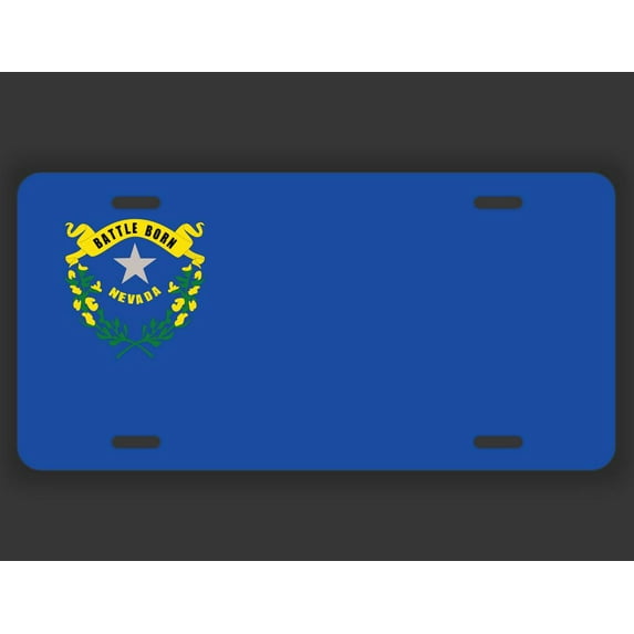 Nevada State Flag License Plate Tag Vanity Novelty Metal | UV Printed Metal | 6-Inches By 12-Inches | Car Truck RV Trailer Wall Shop Man Cave | VLP053