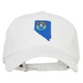 thumbnail image 1 of Nevada State Flag Map Embroidered Unstructured Washed Cap - White OSFM, 1 of 5
