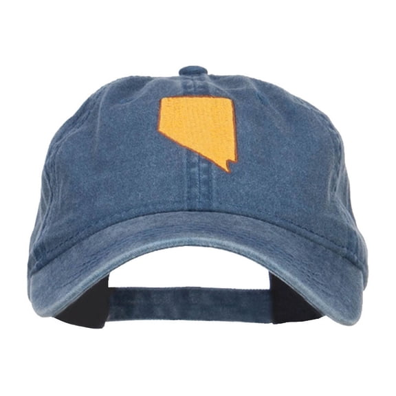Nevada State Map Embroidered Washed Cap - Navy OSFM