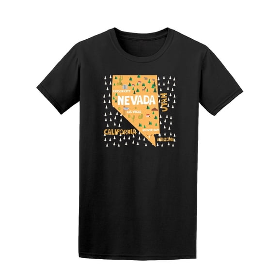 Nevada State Map T-Shirt Men -Image by Shutterstock, Male Medium