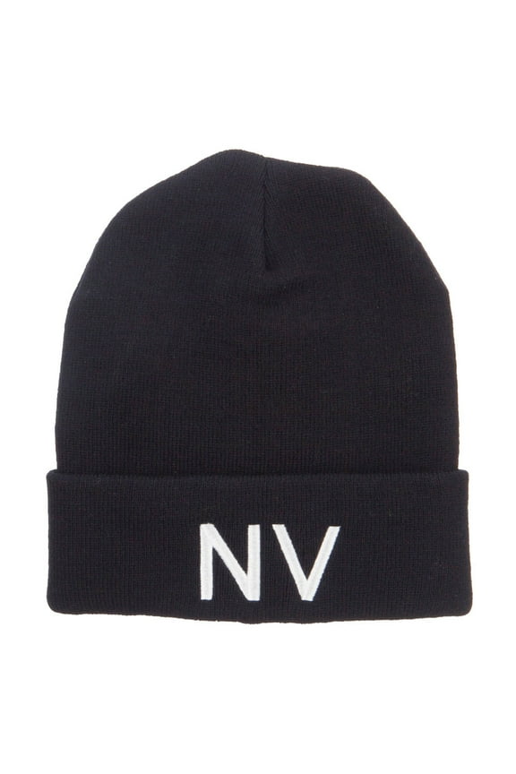 Nevada State NV Embroidered Cuff Beanie - Black OSFM