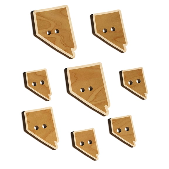 Nevada State Silhouette Wood Buttons for Crochet Knitting Sewing DIY Craft - Various Sizes (8pcs)