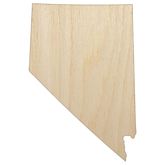 Nevada State Silhouette Wood Shape Unfinished Piece Cutout Craft DIY Projects - 6.25 Inch Size - 1/4 Inch Thick