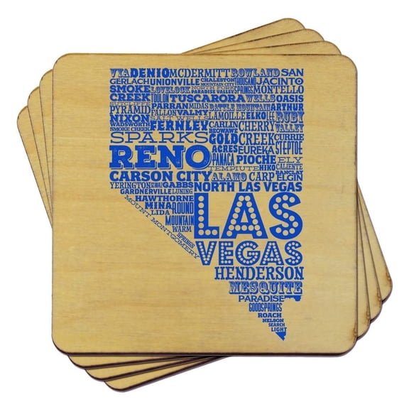Nevada State Typography Coaster