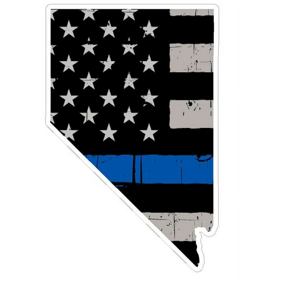 Nevada State (V29) Thin Blue Line Vinyl Decal Sticker Car/Truck Laptop/Netbook Window