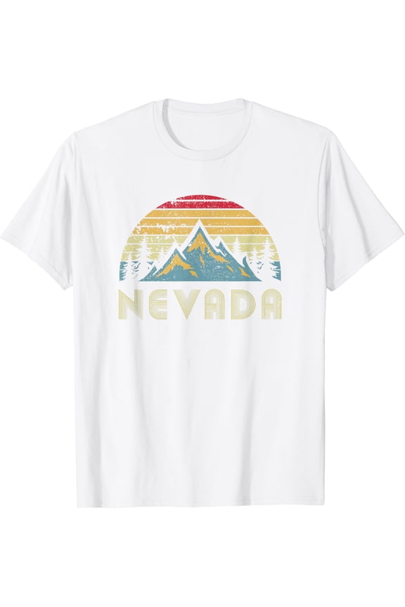 Nevada Tee - Retro Vintage Mountains Nature Hiking T Shirt T-Shirt