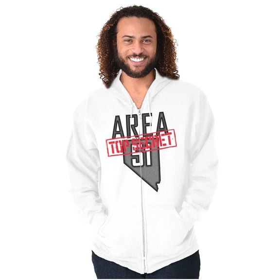 Nevada Top Secret Area 51 Conspiracy Unisex Fleece Graphic Zip Up Hoodie Brisco Brands 4X