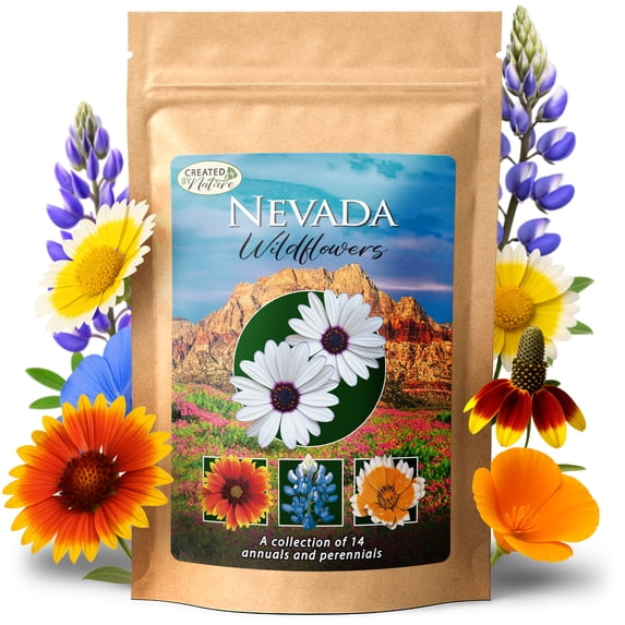 Created By Nature Nevada Wildflower Seed Mix, 14 Flower Varieties, 30,000 Seeds