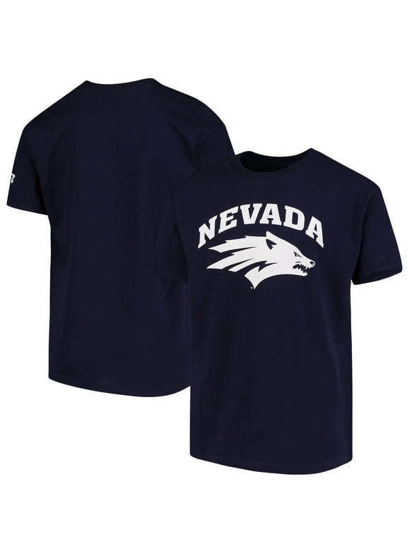 Nevada Wolf Pack Russell Athletic Youth Oversized Graphic Crew Neck T-Shirt - Navy
