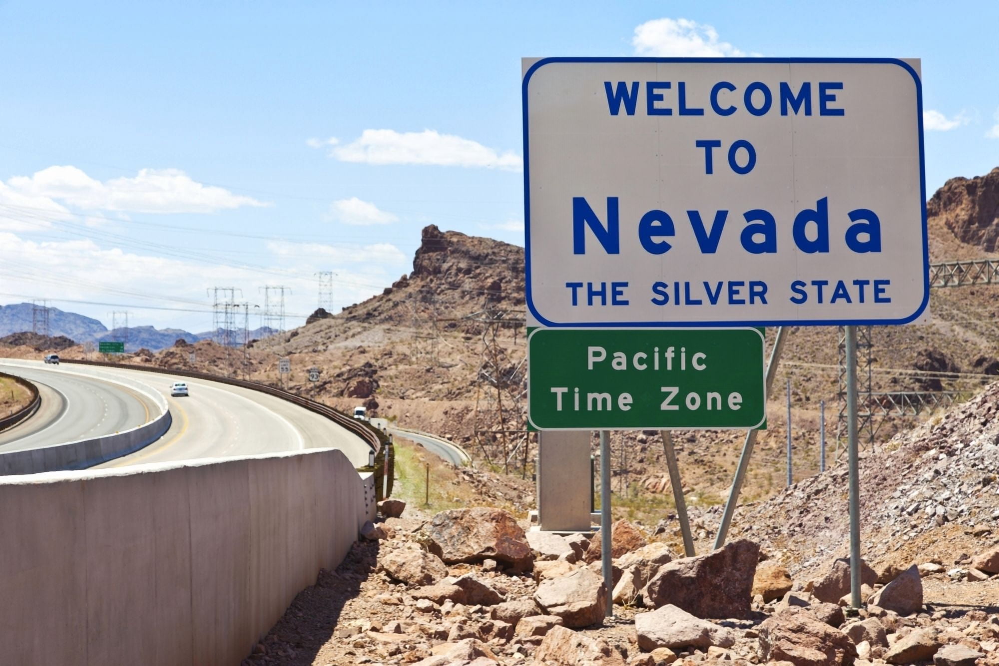 Nevada welcome sign near Hoover Dam Nevada USA Canvas Art - Panoramic Images (36 x 12)