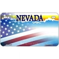 thumbnail image 1 of Nevada with American Flag Novelty Metal License Plate 7" x 4" Motorcycle, 1 of 1