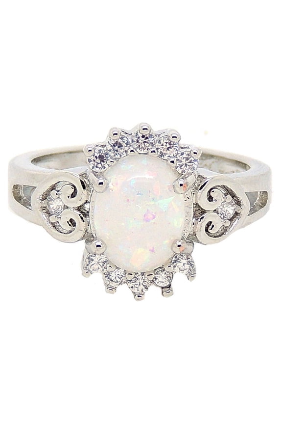 Neve Statement Ring Oval Fire Opal Cz Womens Ginger Lyne Collection